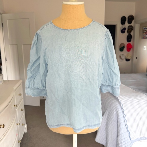 BBDakota (Nordstrom) Chambray Cropped Top Size Small - Picture 1 of 1